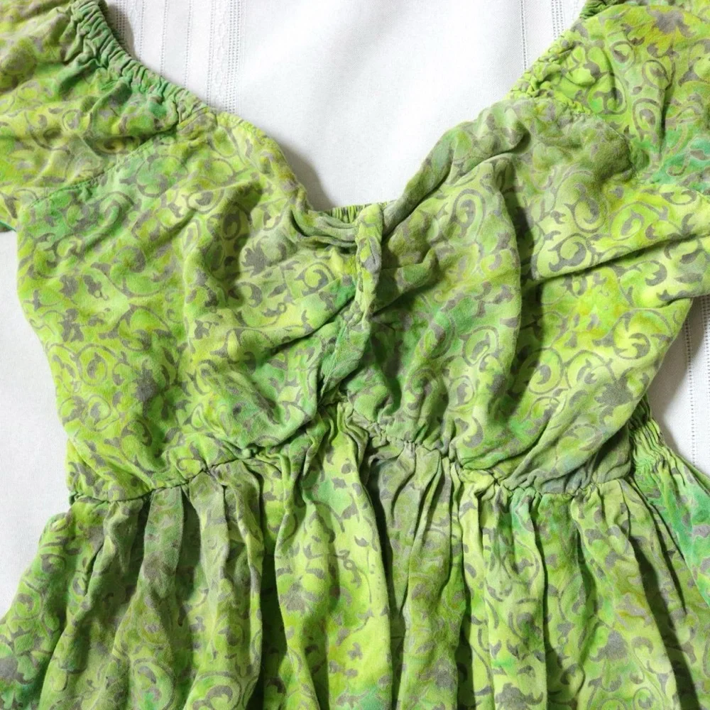Green boho fairy princess dress - Picture 3 of 14
